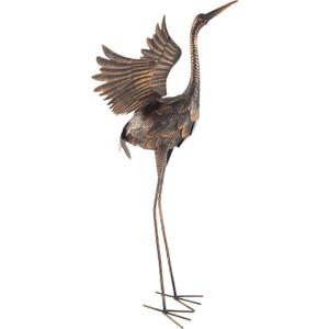 Pure Garden Flying Crane Garden Statue - 35-Inch-Tall Metal Yard Art Crane Statues for Outdoor Decor - Yard Crane Garden Sculptures & Figurines - Lawn Ornaments for Patio, Pond, or Backyard