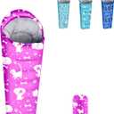 KidzAdventure Mummy Style 32  59F Kids Sleeping Bag with Pillow Sleeve, 4 Season, Lightweight and Backpacking Style, Ideal for Camping, Sleepover, Boys, Girls, Youth and Toddlers