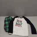 IFFEI Matching Family Pajamas Sets Christmas PJ's Letter Print Top and Plaid Bottom Sleepwear Jammies with Pockets (8-9 Years)