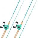 Sougayilang Fishing Rod and Reel Combo, 2-Piece 5-Foot 6-Inch Graphite & Fiberglass Rod, Durable and Strong, Quickset Anti-Reverse Fishing Reel (1Pack/2Pack) (Casting Combo - Left- 2 PACKS)