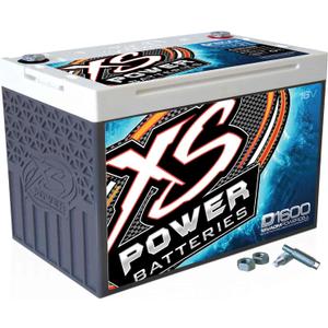 XS Power D1600 2400 Amp AGM Racing Battery with 587 Stud Adapter Hardware - 16 Volt 56Ah 775CA Deep Cycle AGM Powercell for ECU, Fuel Pump and Gauges - 46.68 lbs, Maintenance Free, Sealed Design