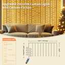 2 Pack Fairy Curtain Lights, 200 LED Upgraded Tangle-Free Hanging Lights with Remote, USB Plug in String Lights for Wall Window Wedding Party Xmas Home Dcor - 6.6 x 6.6 Ft, Warm White