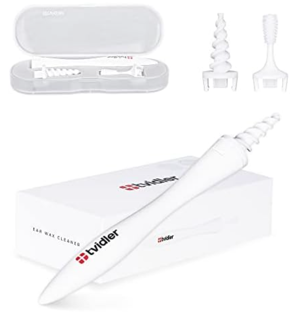 Tvidler Pro Ear Cleaning Kit – Safely and Effectively Removes Earwax, Includes 2 Different Heads for Maximum Hygiene, Flexible Design for Increased Safety and Comfort