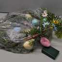 DR.DUDU Easter Garland Decor, 6.5 FT LED Lighted Garland with Easter Eggs & Flowers, Spring Floral Decoration for Fireplace, Mantle, Table & Indoor Home Decor