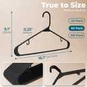 HOUSE DAY Black Plastic Hangers 60 Pack, Clothes Hangers with Non Slip Hooks, Durable & Space Saving Coat Hanger, Light-Weight Clothing Hanger, Perfect Closet Organizer for Everyday Use