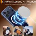 tharlet Strong Magnetic for iPhone 17 Pro Case Blue Clear Protective | Clear Shockproof Protective [MagSafe Compatible] Full Camera Protection With Screen Protector, Military-Grade Drop Protection