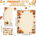 250Pcs Fall Thanksgiving Stationery Paper and Envelope Set with 100 Letterhead Papers and 50 Envelopes, 10 Design for Letter Writing Invitations Computer Holidays Party Notes, 8.5x11 Inch-Leaf