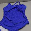 B2prity Women's One Piece Swimsuits Tummy Control Front Cross Bathing Suits Tie Back Slimming V Neck Swimwear(Blue)