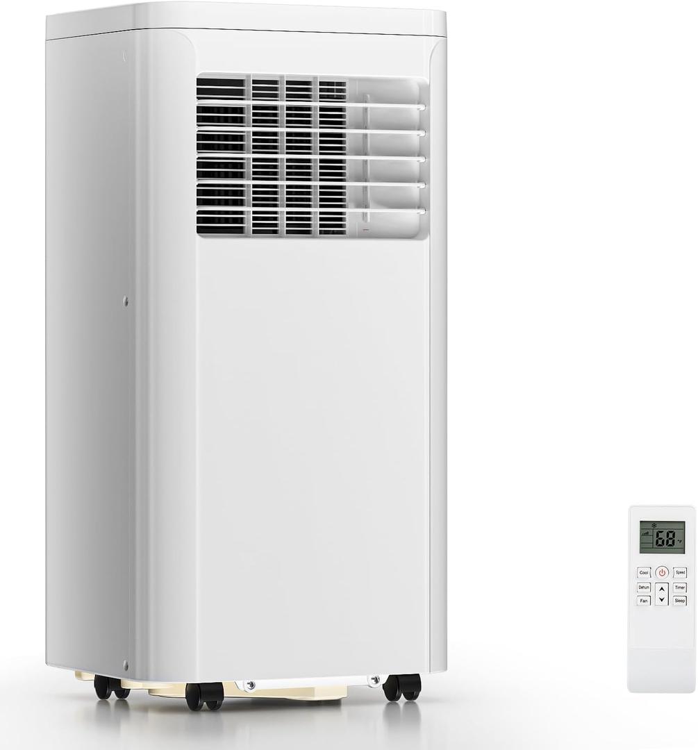 ZAFRO Portable Air Conditioners, 10000 BTU, 3 in 1 Portable AC Unit with Window Kits, Fan & Dehumidifier Modes, Cools up to 450 Sq.Ft, LED Display/Remote Control, 24H Timer for Living Room, Bedroom (White)