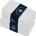 White Cloth Dinner Napkins 17x17 Inch - 100% Cotton, Absorbent, Soft, Washable - 12 Pack - Hotel Quality Table Napkin for Dinner, Baby Showers, Weddings, Christmas, Spring, Easter