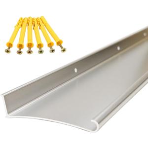 43.3" L Overhead Drip Cap Guard for Exterior Door & Window,Rain Diverter/Deflector,Drip Edge,Anodized Aluminum ( Silver  43.3" L × 3.15" W 1PC)