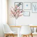 Sggvecsy Artificial Cherry Blossom Flowers 4 Pcs Faux Cherry Blossom Stems Faux Silk Cherry Blossom Branches 41 Fake Flowers Long Stems for Vase Arrangements Home Wedding Table Decor (Pink)