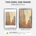 Homeforia 14x22 Picture Frame Black, High End Metal 14 x 22 Poster Frames with Mat 12 x 16 for Photo, 14x22 Black Frame Matted to 12x16 inch Print, 22x14 Thin Frame, Tempered Glass, Wall Kit, Set of 1
