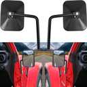 Doors Off Mirrors for 2007-2025 Jeep Wrangler JK JL 4XE Gladiator JT Aluminum Side Rear View Mirror Door Hinge Mount Accessories, Anti-shake, Durable, Black 1 Pair, Large