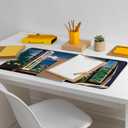 2 x Black Cat Perched on a Windowsill Gaming Mouse Pad with Non-Slip Rubber Base, Large Kawaii Anime Mousepad with Stitched Edges, Long Keyboard Mat for Laptop and Mouse, 31.5 x 11.8 inches