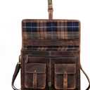 Leather briefcase 18 inch laptop messenger bag for men and women best satchel office bag