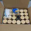 AISIPRIN Glass Spice Jars with 398 Labels, 24 pcs 4oz Spice Containers with Bamboo Lids, Square Spice Bottles With Shaker Lids,Spice Organization for Cabinet,Drawer,Rack,Seasoning Organizer