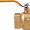 1-1/2" Full Port Ball Valve, 1.5" Lead-Free Brass Ball Valve, Female Threaded NPT Connector, 150 PSI WSP 600 PSI WOG - 1.5inch, 1 Pack