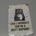 Funny Cat Bathroom Decor Black Cat Sign Can I Interest You In A Napkin Tin Sign for Bathroom Toilet Restroom Wall Decor Accessories, Gifts for Cats Lovers, 8x12 Inches