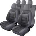 Leather 3D Foam Back Support Car Seat Covers Full Set Air Mesh Automotive Seat Covers, All Season Car Seat Cover Fit Automotive,SUV,Sedan,Van, Airbag Compatible Elegance (Grey)