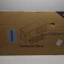 Lufeiya White Computer Desk with Fabric Drawers & Storage Shelves, 55 Inch Study Work Writing Desk for Home Office Bedroom, Simple Modern Cute PC Desks Table, White