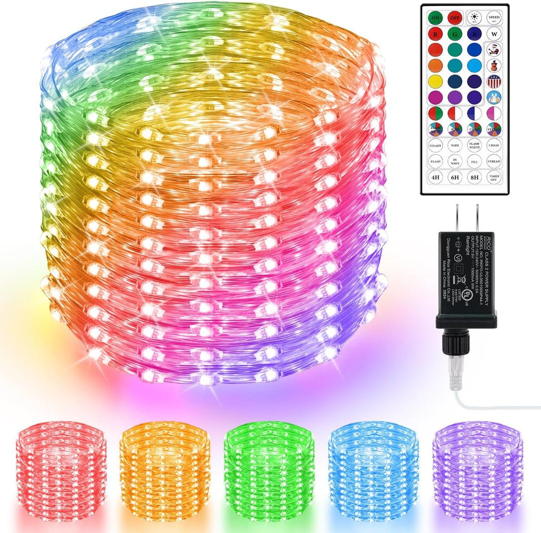 OMIKA 80ft Fairy Lights Plug in with Remote, 24 Colors 196 Modes Color Changing String Lights Dimmable, 240 LED Twinkle Lights with Timer for Outdoor Party Bedroom Indoor Christmas Halloween Dcor