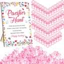 Thyle 51 Pcs Pacifier Hunt Baby Shower Games Include Hunt Sign and 50 Acrylic Pacifiers for Baby Shower Game Decoration Gift Sets Gender Reveal Party Decor(Wildflower)