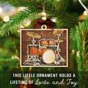 3 x Christmas Drum Ornament 2025 - Wooden Drum Set Ornaments for Christmas Tree - Drummer Gifts for Men, Women, Unique Musical Instruments Gifts for Drummers, Band, Musicians, Friends