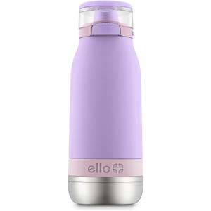 Ello Emma 14oz Vacuum Insulated Stainless Steel Kids Water Bottle with Straw and Built-in Carrying Handle and Leak-Proof Locking Lid for School Backpack, Lunchbox and Outdoor Sports