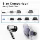 Premium Multi-Flange Eartips for Galaxy Buds3 Pro (Black, Large) Always Fits, Never Slips