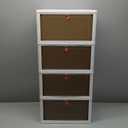 Foldable Shoe Rack Organizer, Large Capacity Transparent Shoe Storage Box 4 Layers Foldable Design with Wheels for Easy Moving