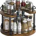 Lazy Susan Spice Rack Organizer - Rotating Turntable Height Adjustable for Kitchen Countertop Cabinet Pantry Seasoning Storage (2 Tier Round)