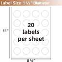 2 x VZCPYTPM Customizable Round Labels 1.5 Inch,400 White Matte Stickers,Printable Label for Business Logo,Jars,Address and Office Use