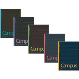 KOKUYO Campus Todai Series Pre-Dotted Notebook, Semi B5 Pre-Dotted-Line 30 Sheets-60 Pages, Pack of 5 Limited Dark Colors 5 Notebooks (7mm).