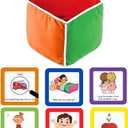 Thought-spot Play and Learn Cube roll Play Game for Toddlers 1st Learning Game Teaches Colors and Numbers Emotions Language roll Cube Pick Card and Have Fun Games