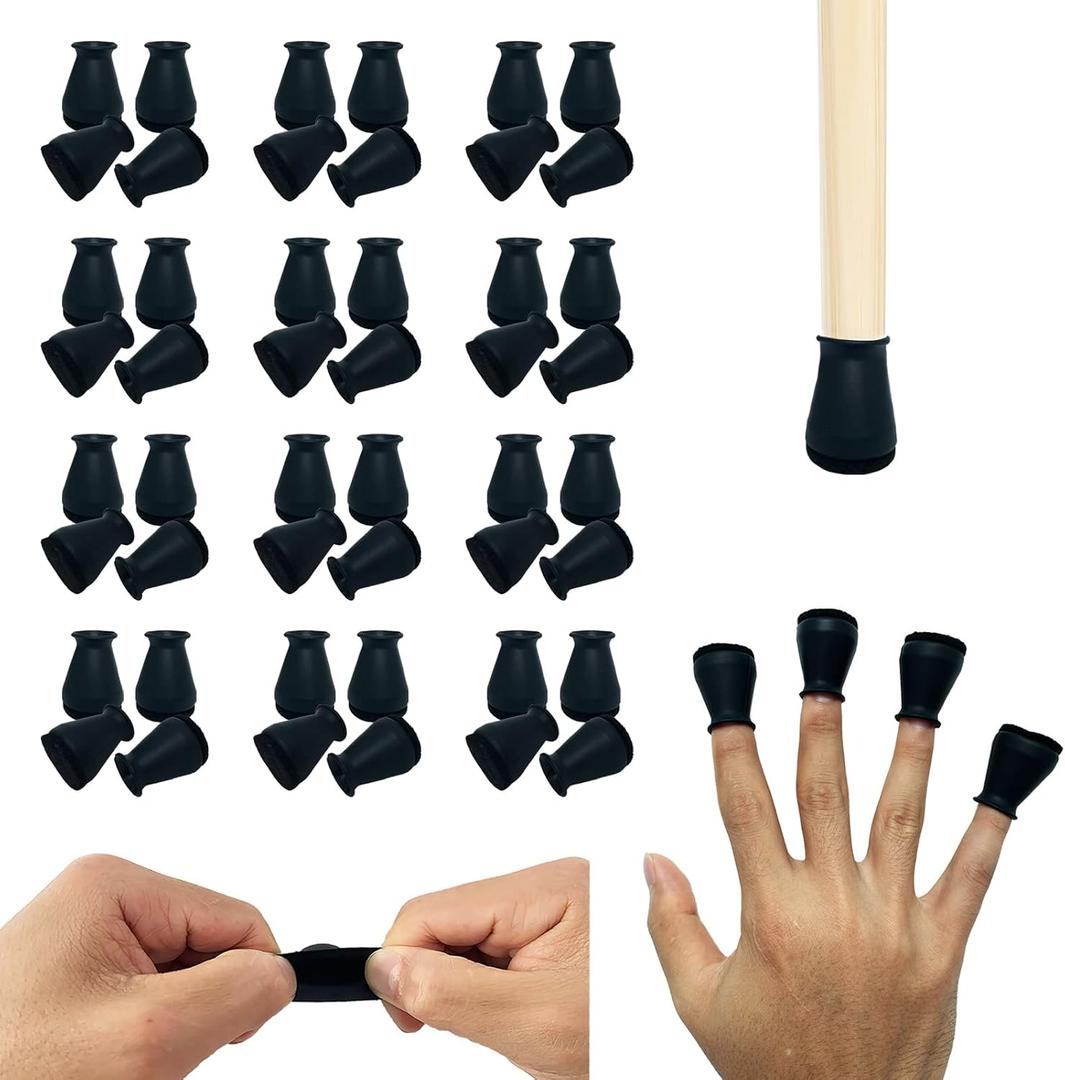 Extra Small Silicone Chair Leg Floor Protectors with Felt, FIT 19/32 to 15/16 Glide Chair Leg Caps Silicon Furniture Leg Feet Cover Bottom Slide Protect Hardwood Floors No Scratches No Noise 48 Pack