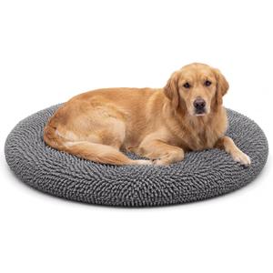 Leinuosen 45 Inch Round Dog Bed for Large Dogs, Soft Chenille Material