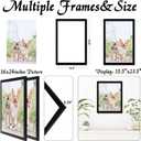 16x24 Picture Frame Set of 2, Black Photo Frames High Transparent Wall Gallery Desktop Horizontal Vertical for Canvas Collage Photo Poster Certificate 16 x 24 inches