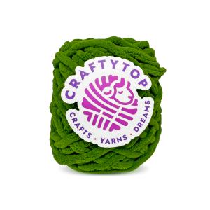 CRAFTYTOP Super Bulky Chenille Yarn #6 for Crocheting & Knitting – Soft, Chunky, Fluffy Yarn Ideal for Baby Blankets, Plush Toys, Amigurumi, DIY Crafts, Cozy Accessories (Green Serenity)