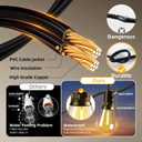 Solar Lights Outdoor Patio Lights: S14 15M 50FT Solar Powered Remote Control 3 Light Modes Dimmable Solar Waterproof Light - Shatterproof Bulbs - Camping Backyard Garden Deck Outside Yard