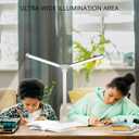Semlos Dual Head LED Desk Lamp, Eye-Caring Table Lamps, 5 Lighting Modes & 5 Brightness Levels, Touch Control, Dimmable Desk Light for Home Office, White Reading Light, Adapter Included