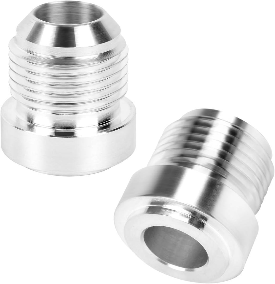 AN10 Male Weld On Fitting Bung Hose Adapter Thread Hose Adapter Connector Aluminum Alloy Welded joint For Fuel Oil Hose Tank , Silver