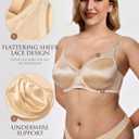 Wingslove Women's Full Coverage Bras Plus Size Underwire Sheer Mesh Bra Smooth Splicing Lace Support No Padding (34B, Nude)
