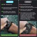 3 in 1 Goton Waterproof Hard Case for Apple Watch Screen Protector 40mm, 360° Slim Full Protective Tempered Glass Face Cover + Back Hard PC Bumper for iWatch SE 3/SE 2/SE, Series 6/5/4,40mm MatteBlack