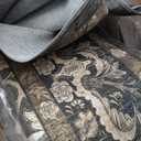 Luxcrest Brown 10x14 Area Rug: Vintage Floral Washable Rugs for Living Room Bedroom Dining Room Under Kitchen Table Office - Soft Non-Slip Stain Resistant Low Pile Carpet Indoor - Brown and Gold