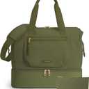 BAGSMART Weekender Bag for Women - 35L Carry On with Shoe Compartment, TSA-Free Travel Duffle, Large Overnight Hospital Bag, Green