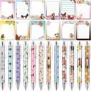 24 Pcs Horse Sticky Notes with Pens Themed Party Favors Gifts Cute Notepad Memo Notes Pads Black Ink Ballpoint Pen for Horse Lover Christmas Gifts Office School Students Teacher Supplies