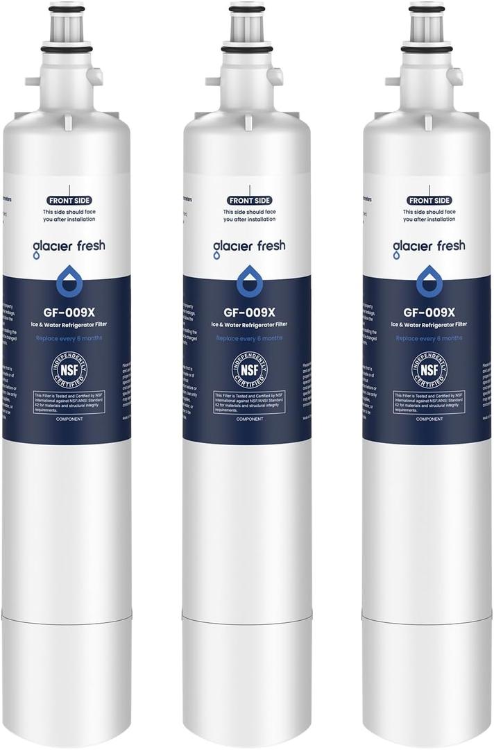 GLACIER FRESH Replacement for RPWFE, RPWF (Built-in CHIP) Refrigerator Water Filter, Compatible with GFE28GYNFS, GFE28GELDS, PFE28KELDS, PFE28KYNFS, GFD28GELDS, PWE23KELDS, PWE23KMKES, 3 Pack