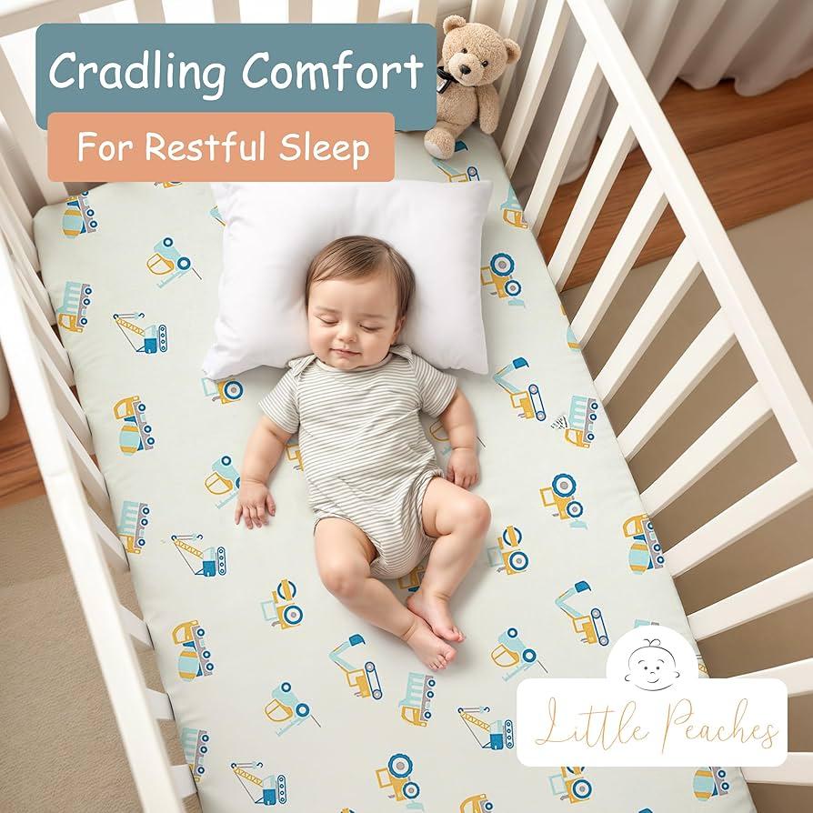 Baby Crib Sheets Neutral - Super Soft Toddler Bed Sheets for Standard Crib Mattress, Crib Sheets for Boys & Girls, Stretchy Knit Fitted Crib Sheet, 3 Pack