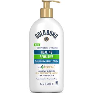 Gold Bond Healing Sensitive Daily Body & Face Lotion for Dry, Sensitive Skin, 13 oz.
